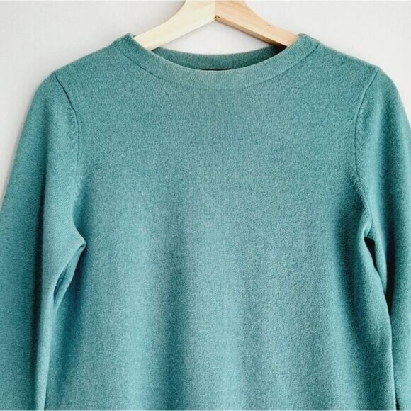 TALBOTS 100% Cashmere Sweater Crewneck Teal Blue Sz M P - Picture 2 of 7
